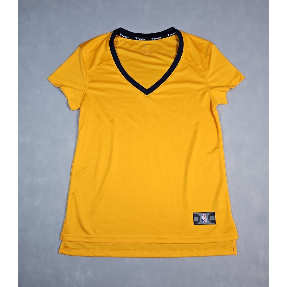 Fanatics Womens Gold NBA Performance V‎ Neck T Shirt Size Small NWOT